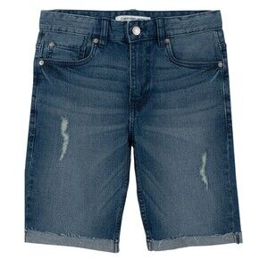 Calvin Klein Big Boys Fashion Hollis Denim Shorts Cotton Rolled Cuff Blue Sz 10